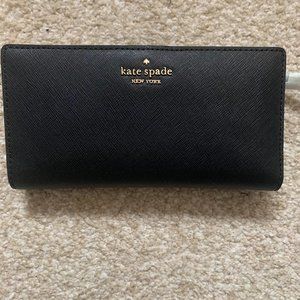 kate spade slim bifold wallet Black